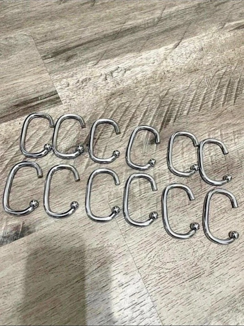 Silver-Tone Shower hook Set
